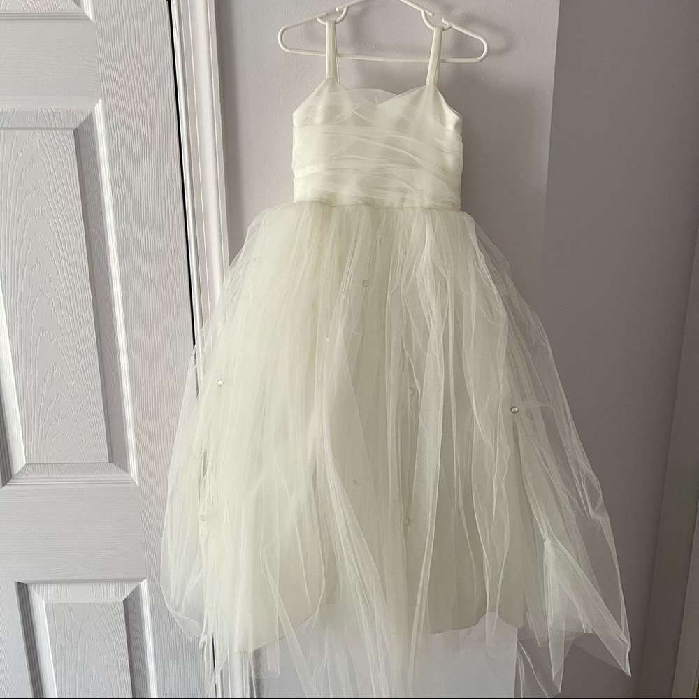 NWT Ivory Long Formal Tulle Dress with Rhinestones - Pageant - First Communion